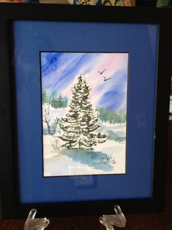 The Hubs promptly hung his watercolor painting in his office.