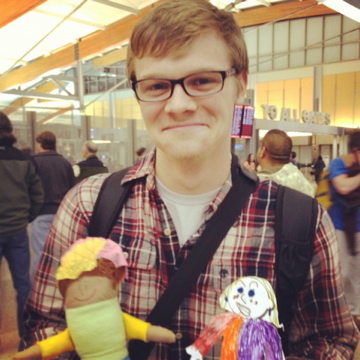 Aaron meets Guinea pig girl Wilma and Flat Stanleyette for the very first time. No words. 