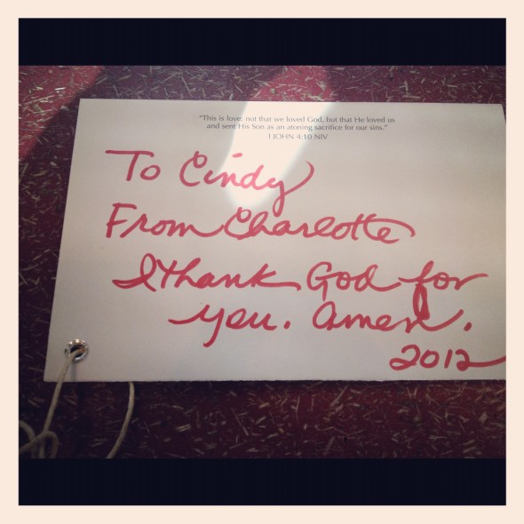 I just sat there stunned at the kindness. I had no idea. 