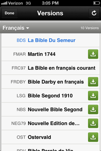 Different versions of the Bible in French! Formidable! 